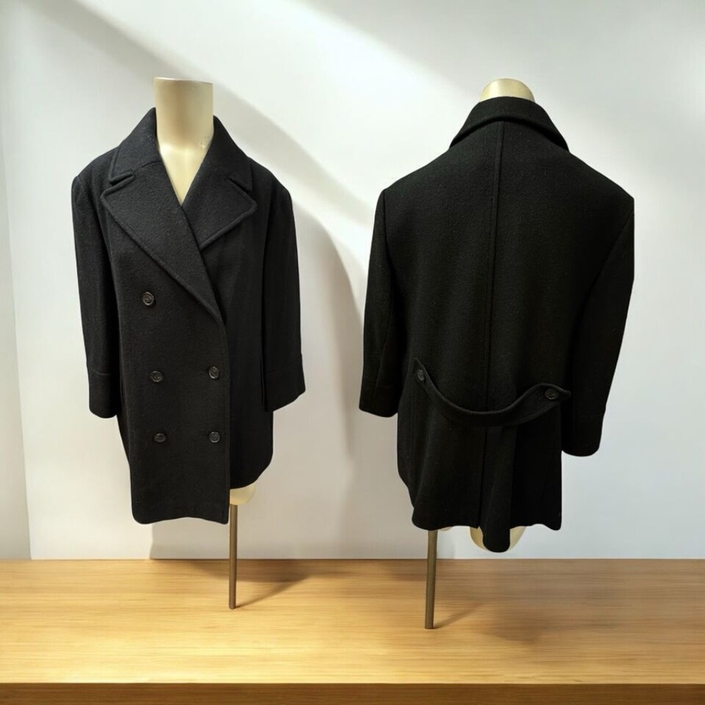 Julia Klein, Woman,Coat,Black,Sz L,Wool,Crossed buttons,Lond Sleeve,Midi.!
